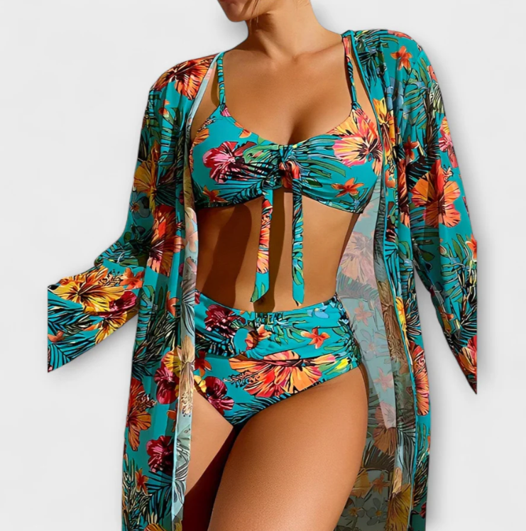Paris™ | Tropikalny bikini set z wysokim stanem