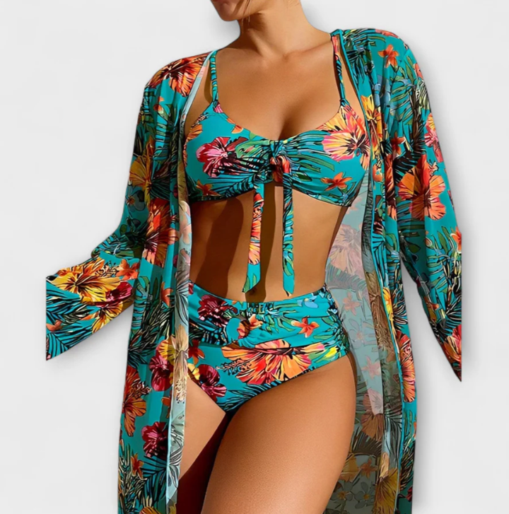 Paris™ | Tropikalny bikini set z wysokim stanem